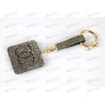 Брелок для ключей CHANEL квадрат графит со стразами AV