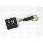 Брелок для ключей CHANEL квадрат черный со стразами AV