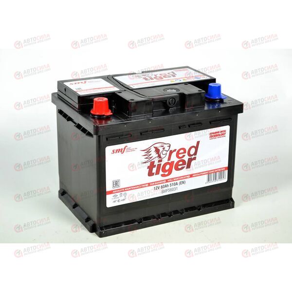 Аккумулятор 60VL RED TIGER (L+) (1) SMF (пт 510)(242х175х190) ТУРЦИЯ, изображение 3