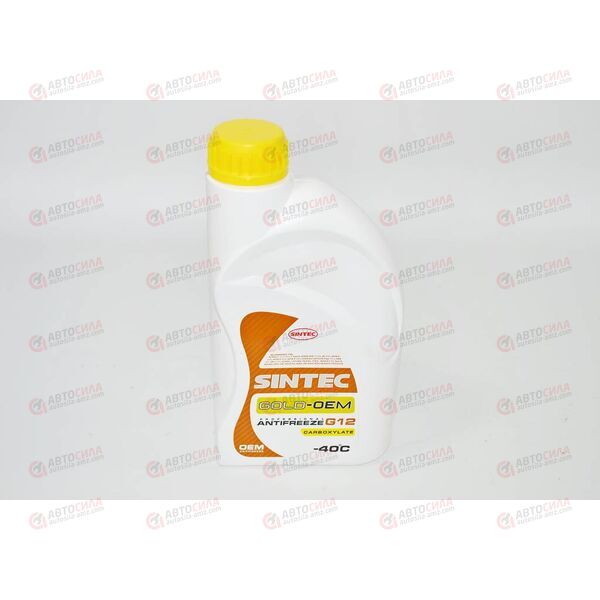 Антифриз SINTEC - 40 град (желтый) GOLD-OEM G12 карбоксилатный 1 кг (12 шт), изображение 2