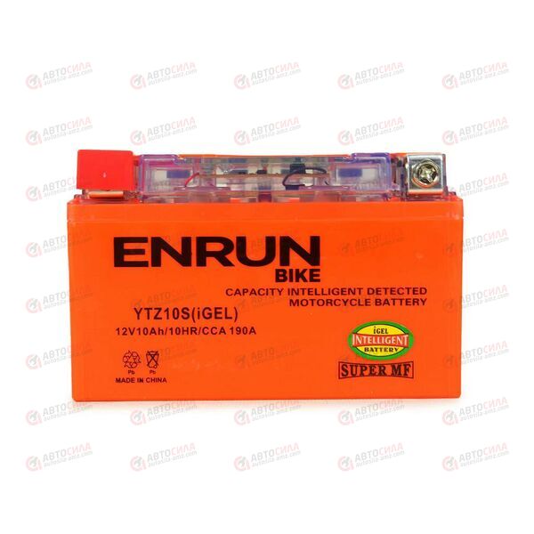 АКБ ENRUN MOTO 12V/10Ah (L+) (MF) (I-GEL) (пт 190) (YTZ10S) (150x87x94) (1шт, уп.8 шт), изображение 2